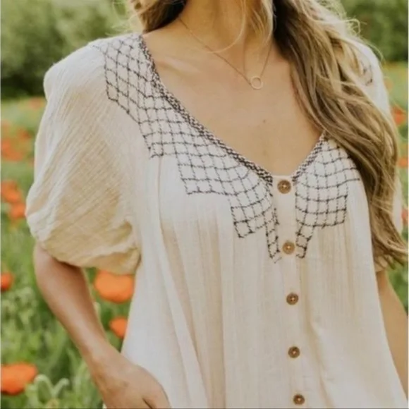 NWT Free People Sunday Stroll Maxi Dress In Ivory